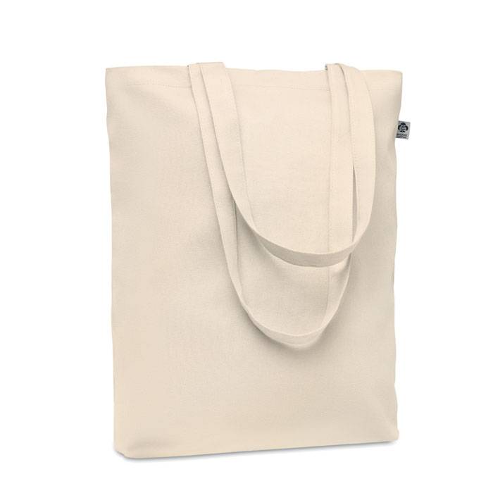 Conception de sac tote bag à personnaliser coton écru biologique 270g/m² avec soufflet 38x9x42cm à Nimes